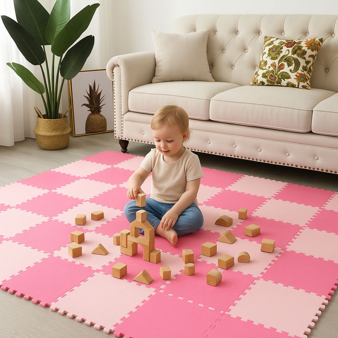tapis d eveil rose claire