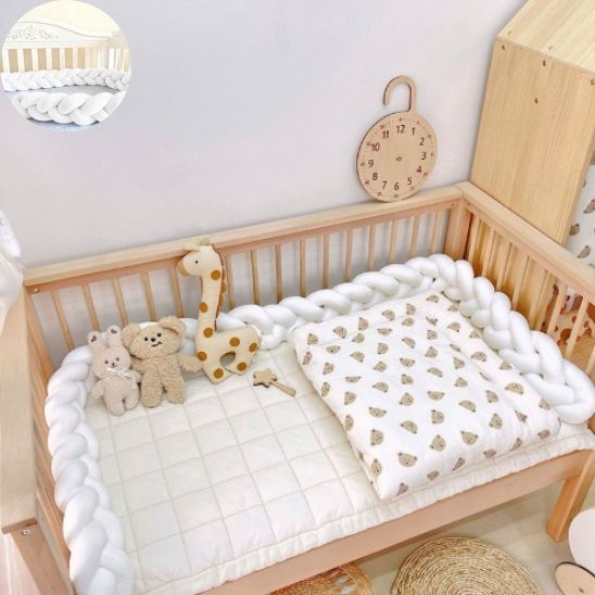 tour de lit tresse doux et agreable au toucher