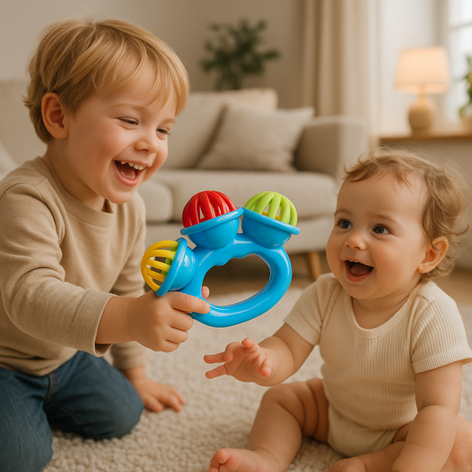 hochet bebe avec des enfant dans la joie