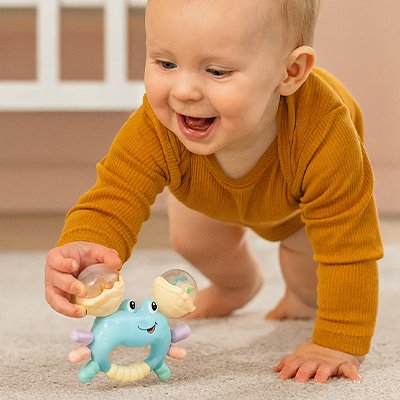 Hochet bébé colore bleu