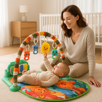 tapis d eveil bebe le bonheur au sol