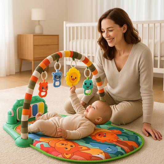 tapis d eveil bebe le bonheur au sol