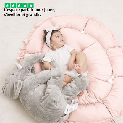tapis d eveil bebe peluche gris