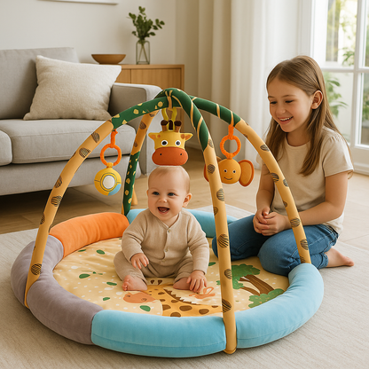 tapis d eveil bebe qui joue avec sa soeur