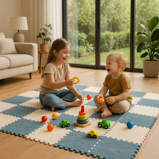 tapis d eveil blanc avec des enfant ensemble