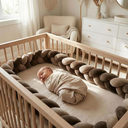 tour de lit tresse rembourrage moelleux